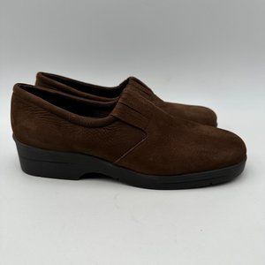 Selby Active Flex Size 7 B Brown Suede "Bianca" Slip-On Shoes, 1.25" heel